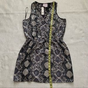 NWT Romeo and Juliet Couture snake print and sequin wrap dress size Large